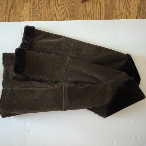 Liz Claiborne Collection Real Suede Coat w/ Faux Shearling Lining – Size 14 – He - Picture 13 of 14